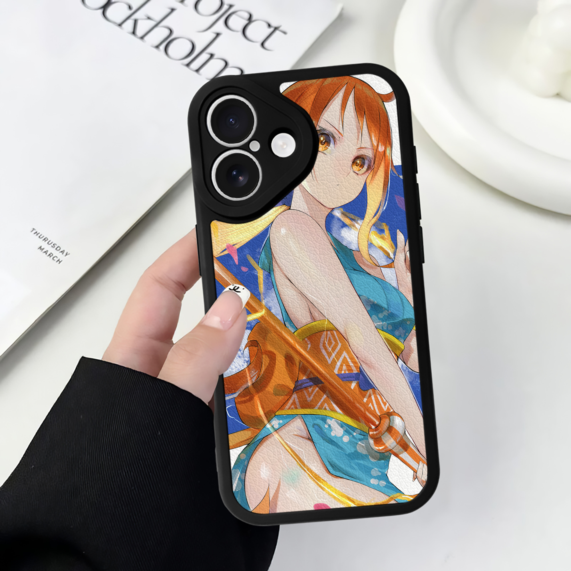 （画像用） ワンピース ONE PIECE 【iPhone 16シリーズ対応】シリコンスマホケース（レザー調） 材質：シリコン